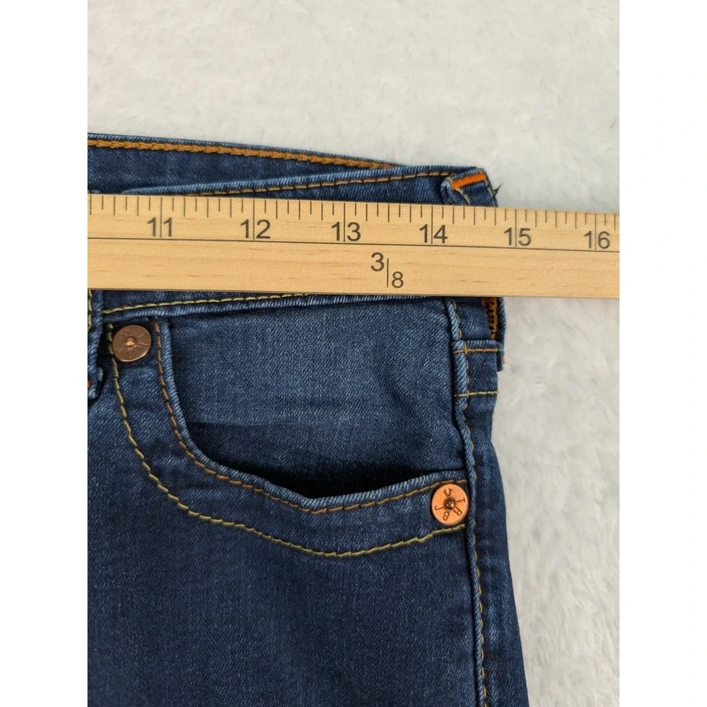 True Religion Billie Mid Rise Straight Jeans Women's 28 Blue Dark‎ Wash Stretch